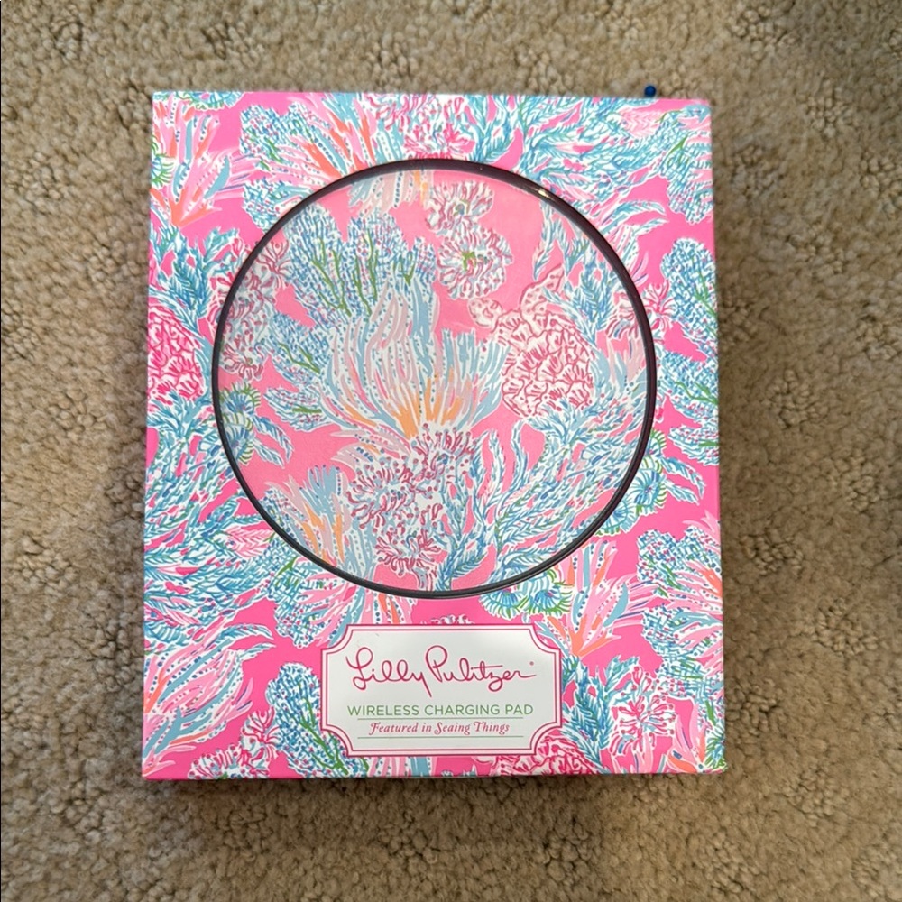 Lilly Pulitzer Pink and Blue Wireless Charging Pad